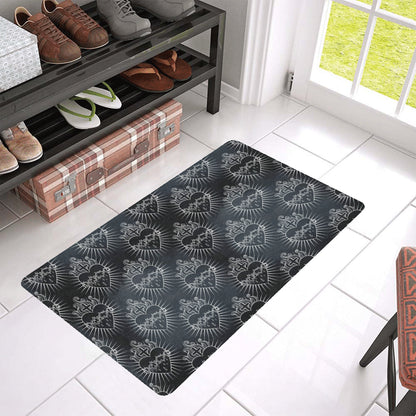 Christian Heart Tattoo Style Rubber Doormat