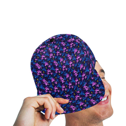 Palm Tree Night Scene Design Print Snapback Cap