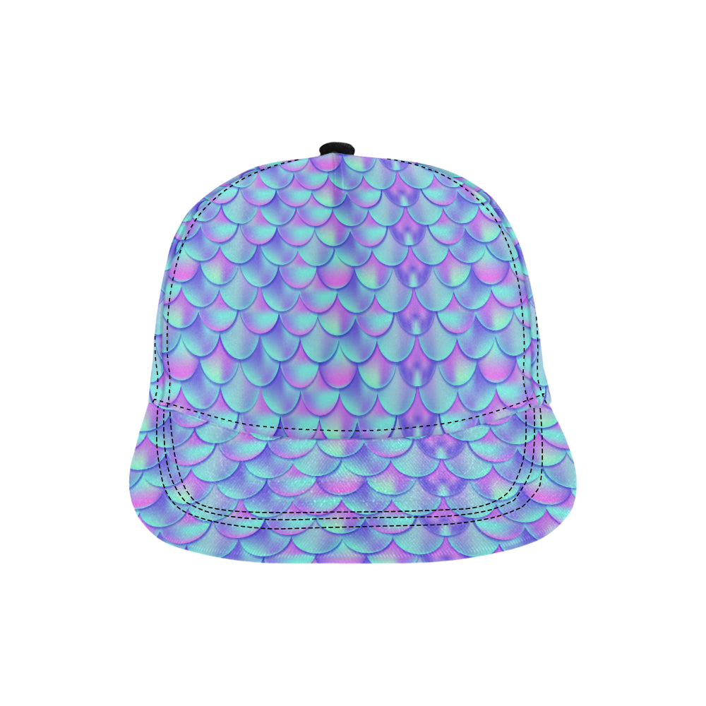 Mermaid Tail Design Print Pattern Snapback Cap