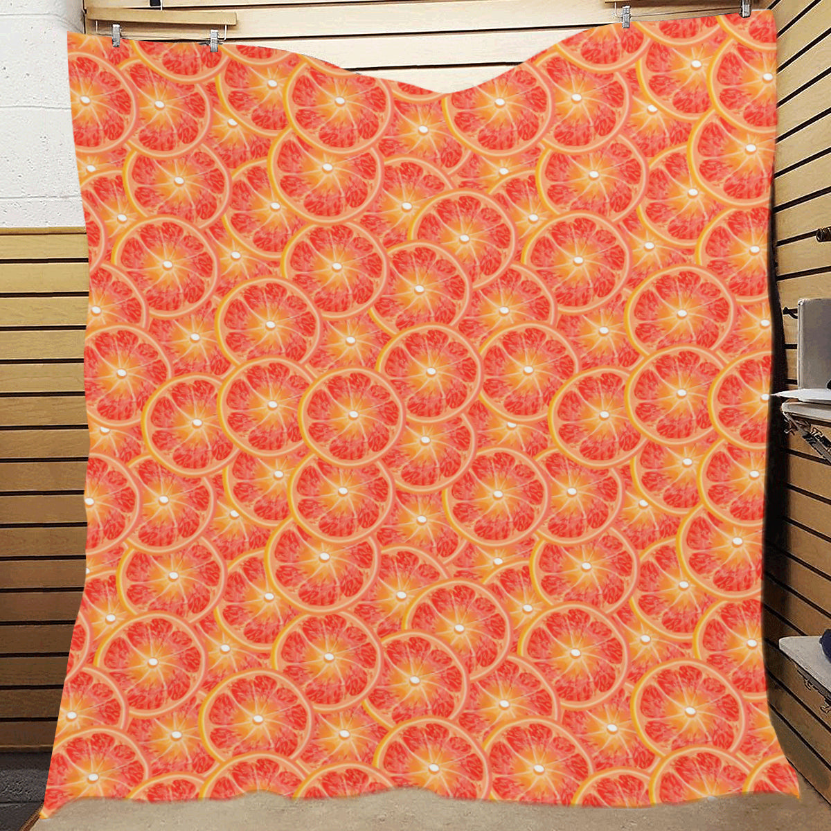 Grapefruit Pattern Print Design GF06 Premium Quilt