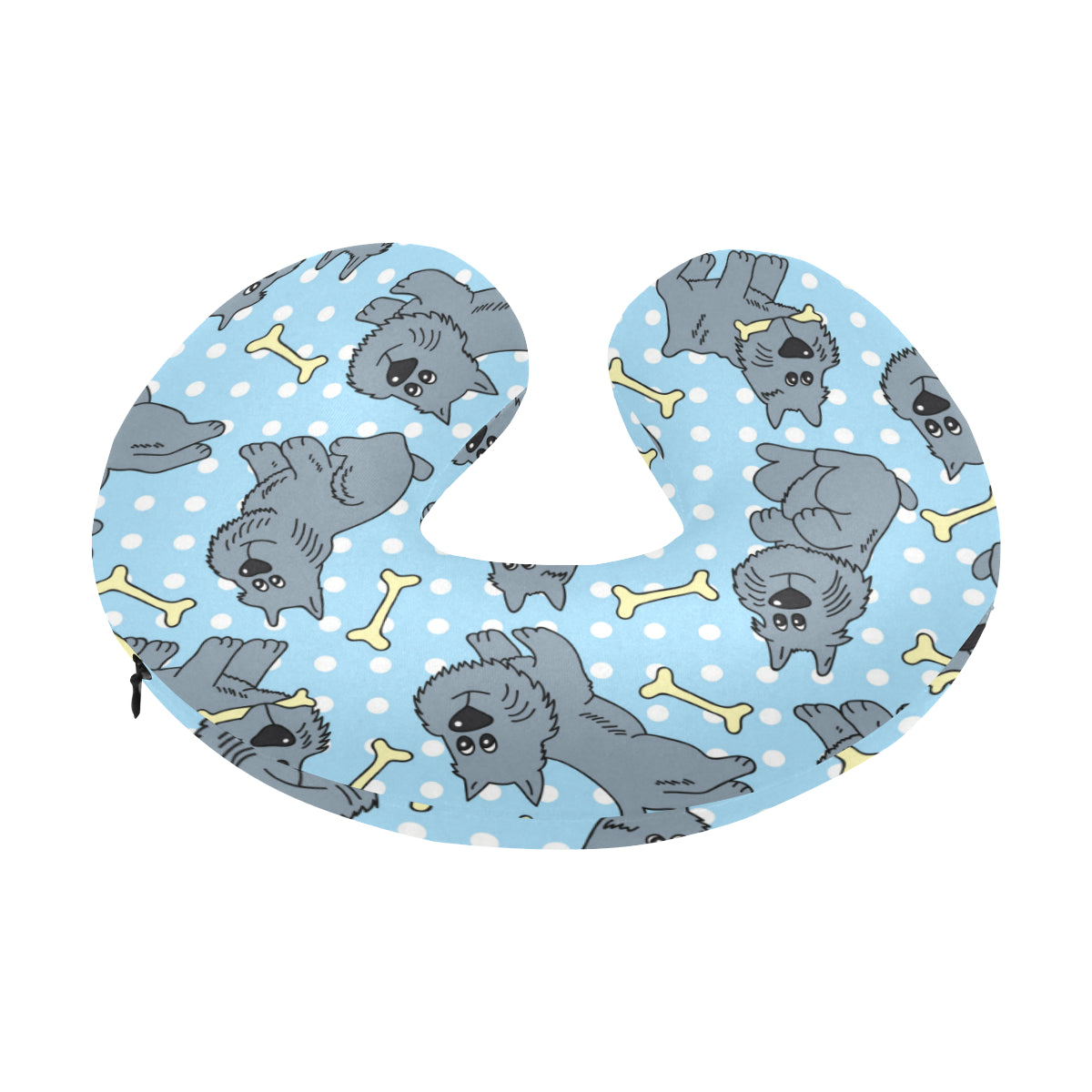 Schnauzers Pattern Print Design A02 U-Shaped Travel Neck Pillow