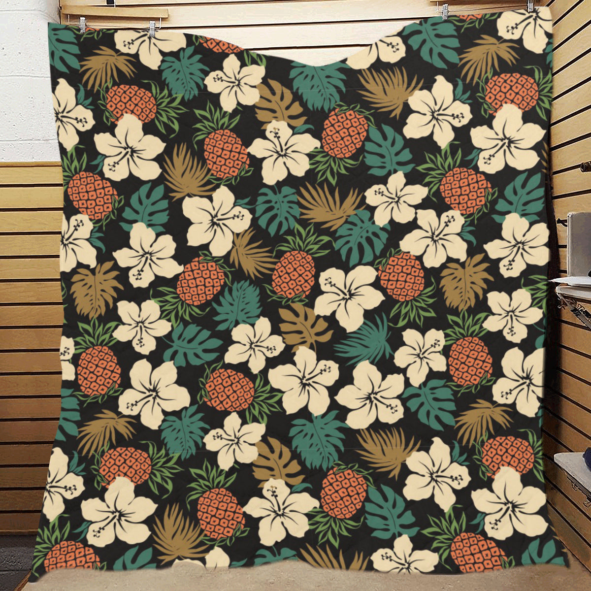 Hawaiian Themed Pattern Print Design H08 Premium Quilt