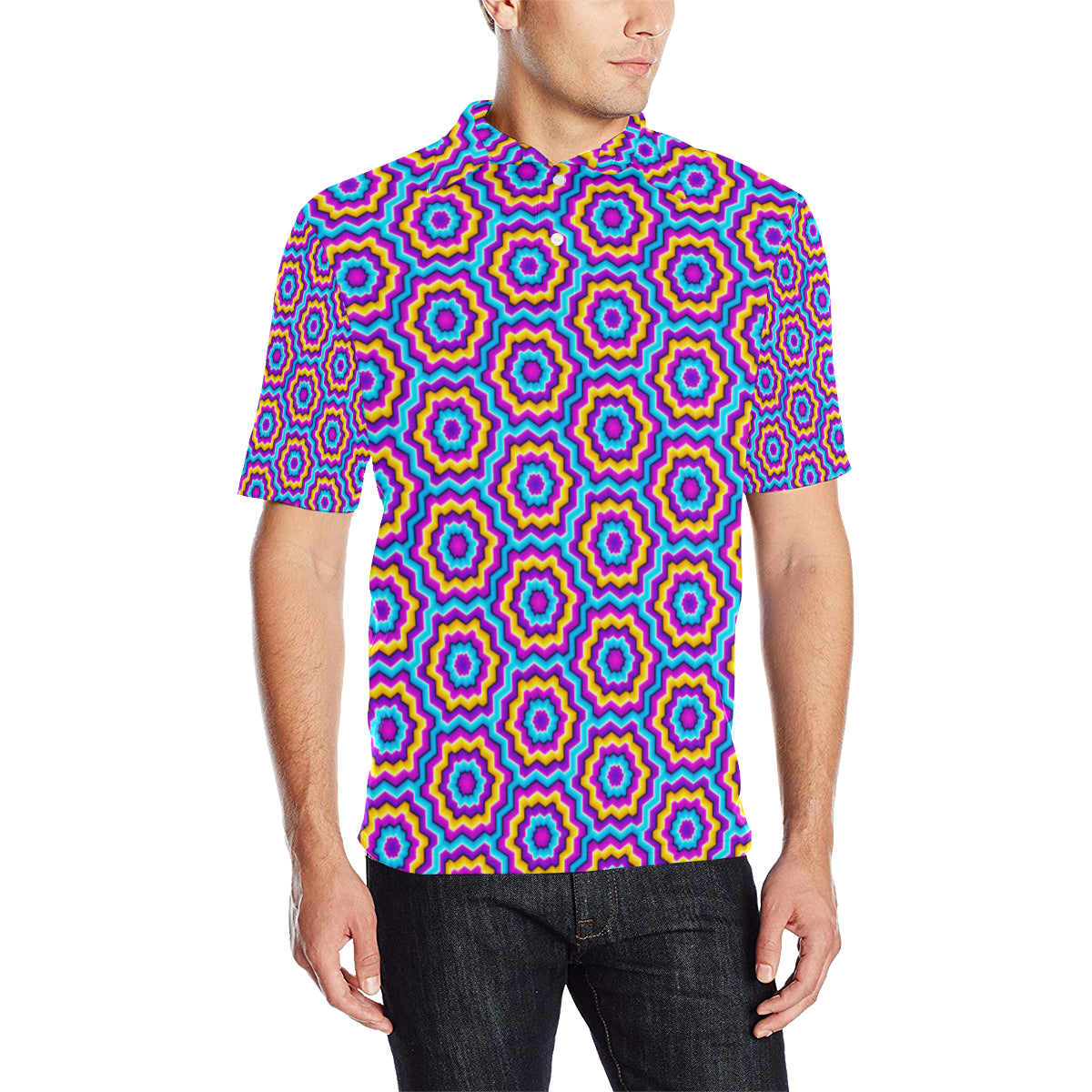 Optical illusion Techno Movement Men Polo Shirt