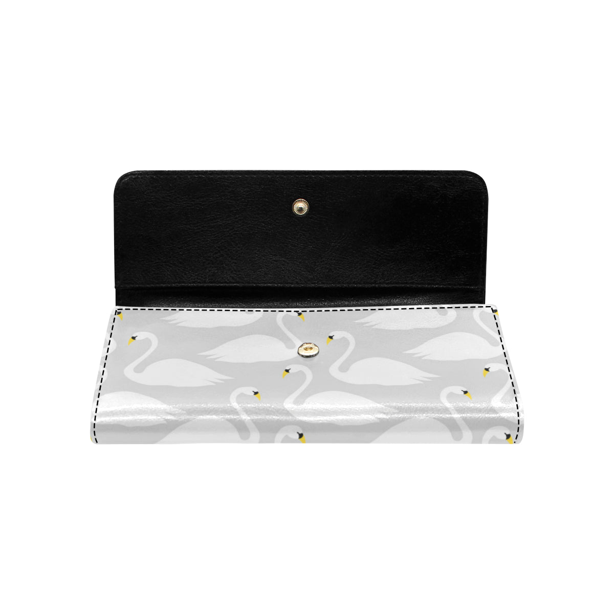 Swan Pattern Print Design 02 Women's Trifold Wallet