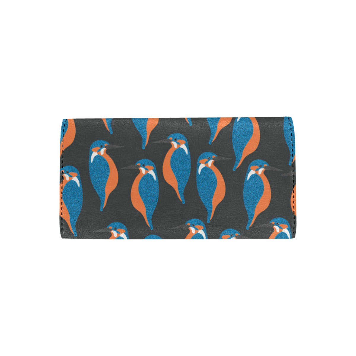 Kingfisher Pattern Print Design 03 Women's Trifold Wallet