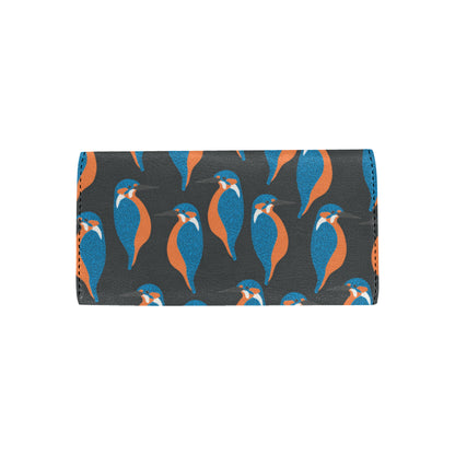 Kingfisher Pattern Print Design 03 Women's Trifold Wallet