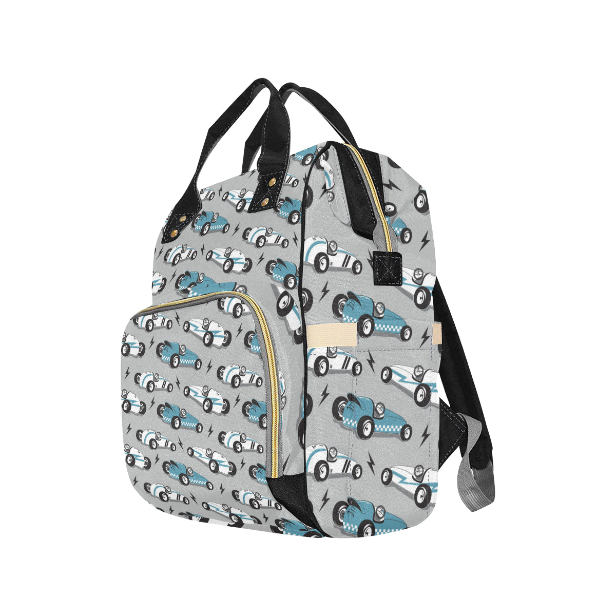 Racing Vintage Pattern Print Design A02 Diaper Bag Backpack