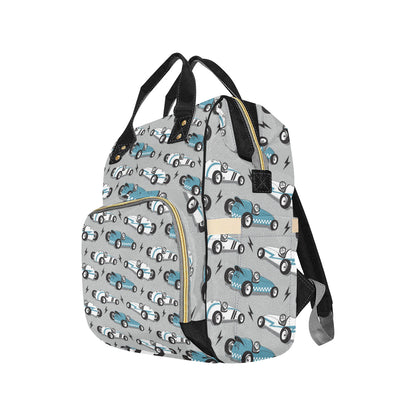 Racing Vintage Pattern Print Design A02 Diaper Bag Backpack