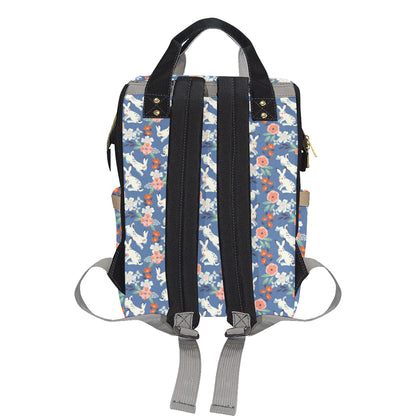 Bunny Pattern Print Design 07 Diaper Bag Backpack