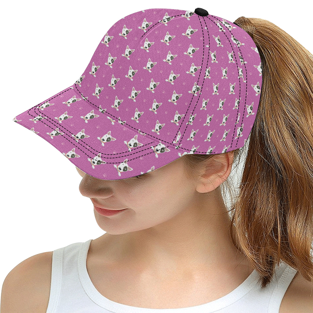 Bull Terrier Happy Print Pattern Snapback Cap
