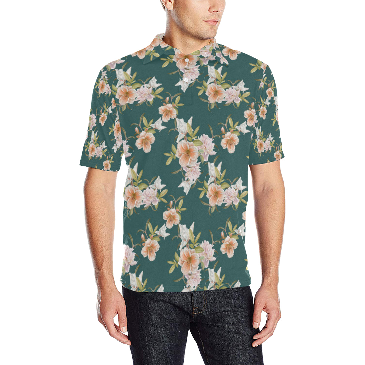 Iris Pattern Print Design IR01 Men Polo Shirt