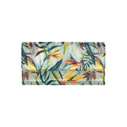 Tropical Flower Pattern Print Design TF022 Women's Trifold Wallet