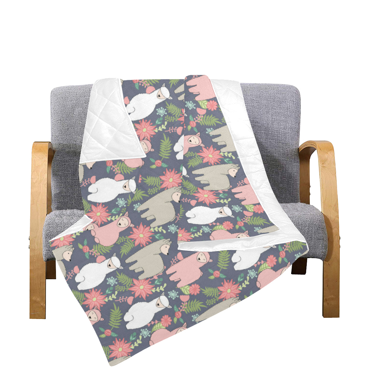Alpaca Pattern Print Design 03 Premium Quilt