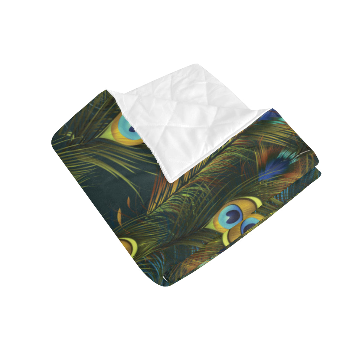 Peacock Feather Pattern Print Design A03 Premium Quilt