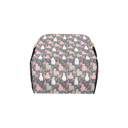 Alpaca Pattern Print Design 03 Diaper Bag Backpack