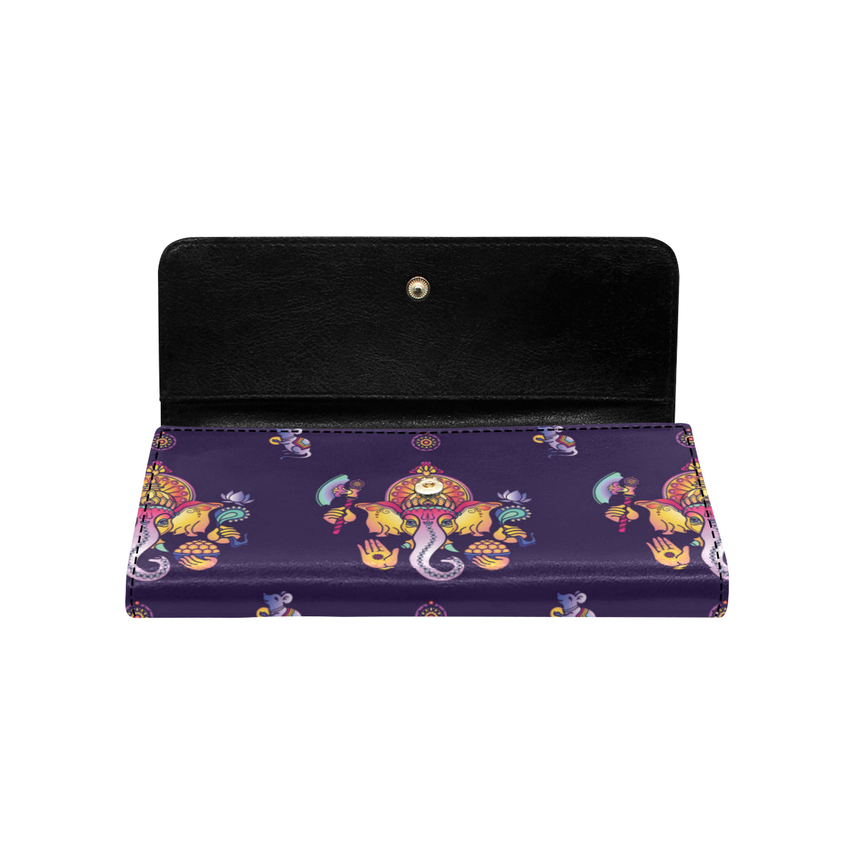 Ganesha Pattern Print Design 04 Women's Trifold Wallet