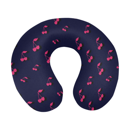 Cherry Pattern Print Design 02 U-Shaped Travel Neck Pillow
