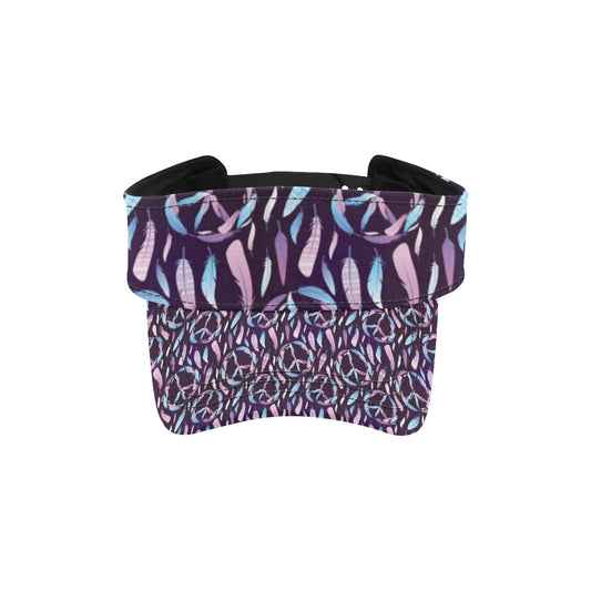 Peace Sign Feather Design Print Unisex Sun Visor