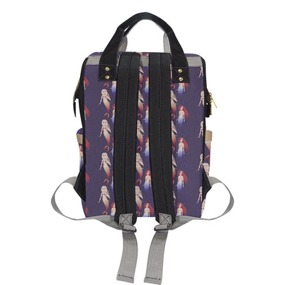 Mermaid Pattern Print Design 02 Diaper Bag Backpack