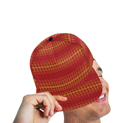 Southwest Red Gold Design Themed Print Snapback Cap