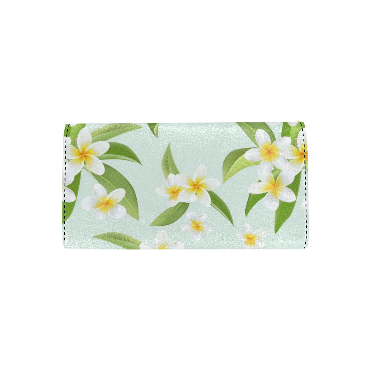 Yellow Plumeria Pattern Print Design PM024 Women's Trifold Wallet
