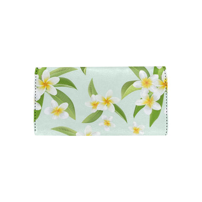 Yellow Plumeria Pattern Print Design PM024 Women's Trifold Wallet