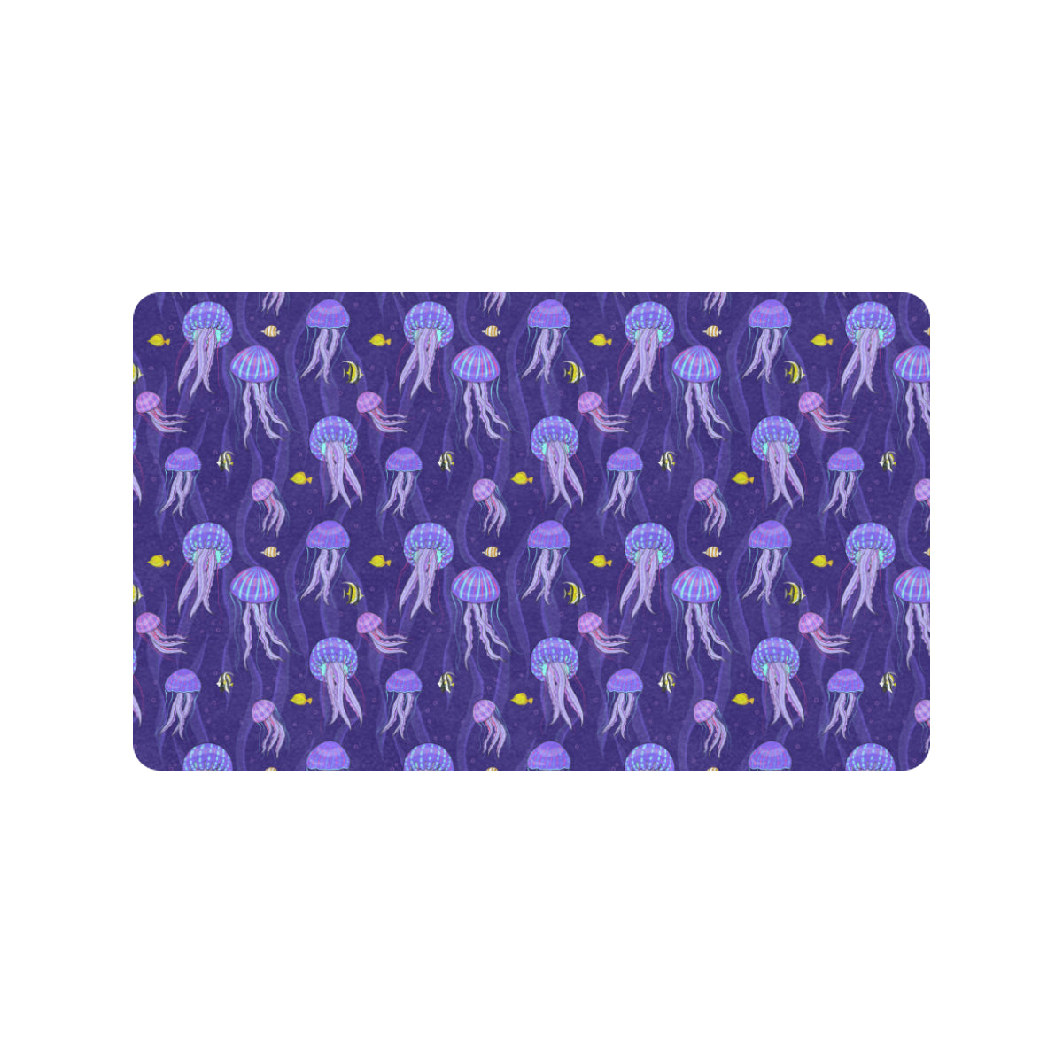 Jellyfish Style Print Rubber Doormat