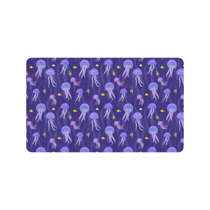 Jellyfish Style Print Rubber Doormat
