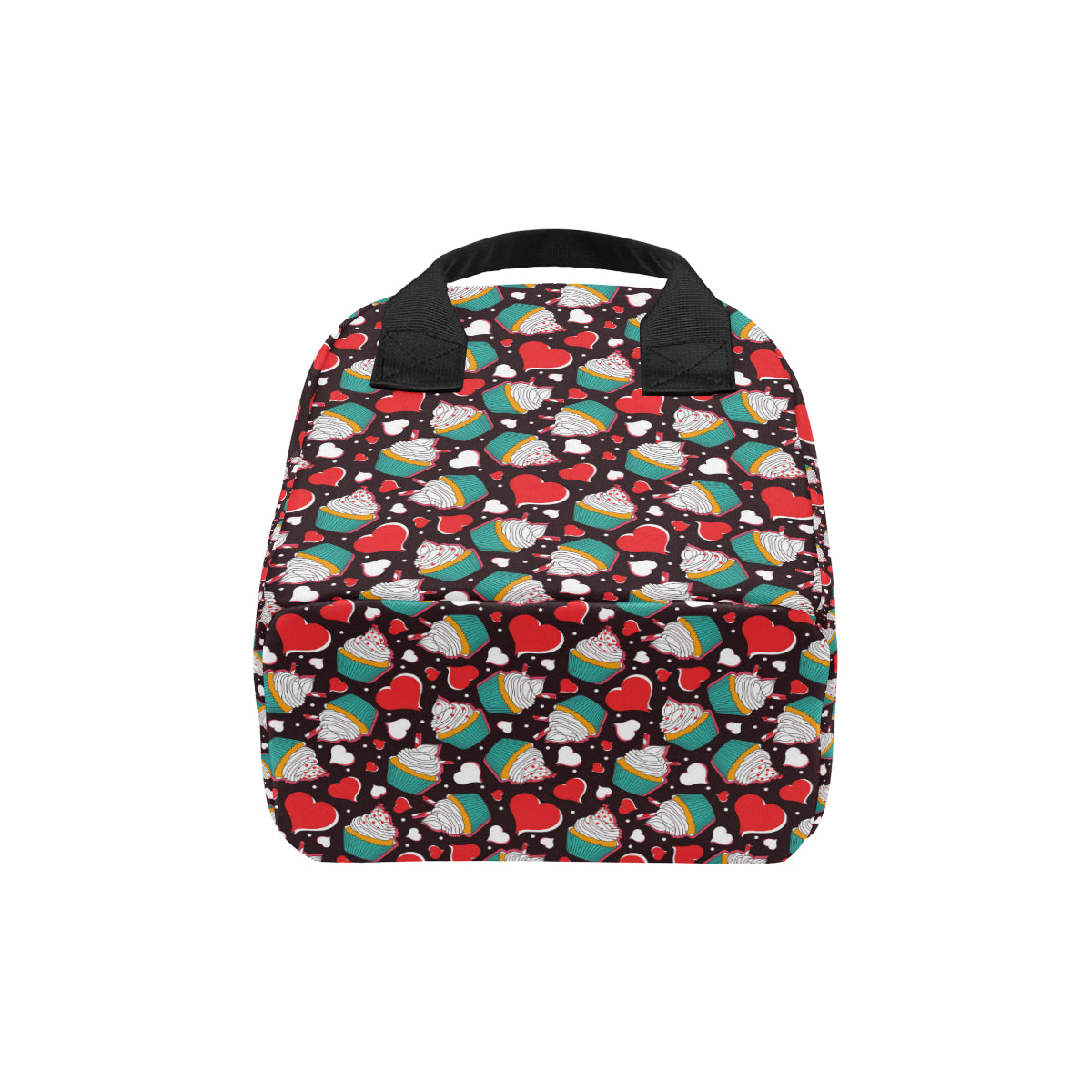 Cupcakes Heart Print Pattern Insulated Lunch Bag