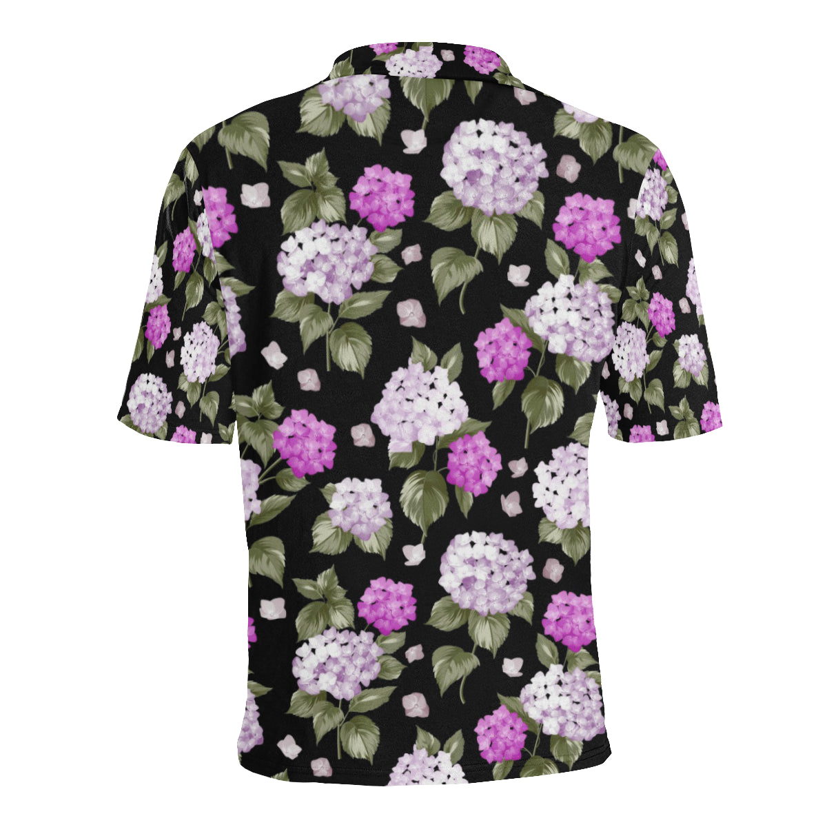 Hydrangea Pattern Print Design HD011 Men Polo Shirt