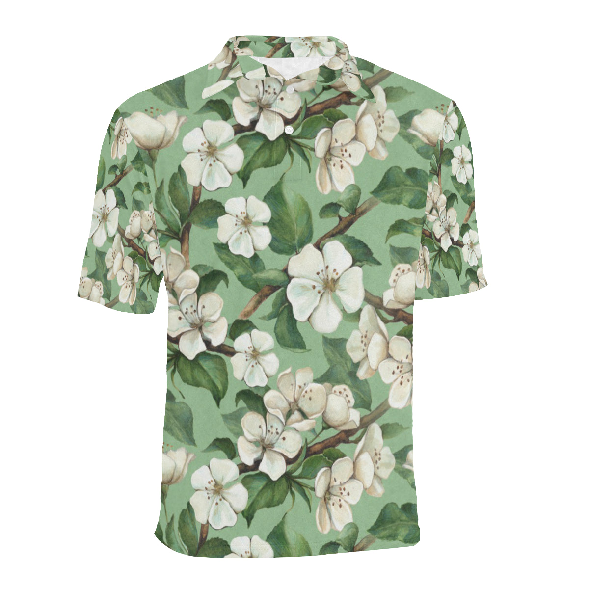 Apple blossom Pattern Print Design AB02 Men Polo Shirt