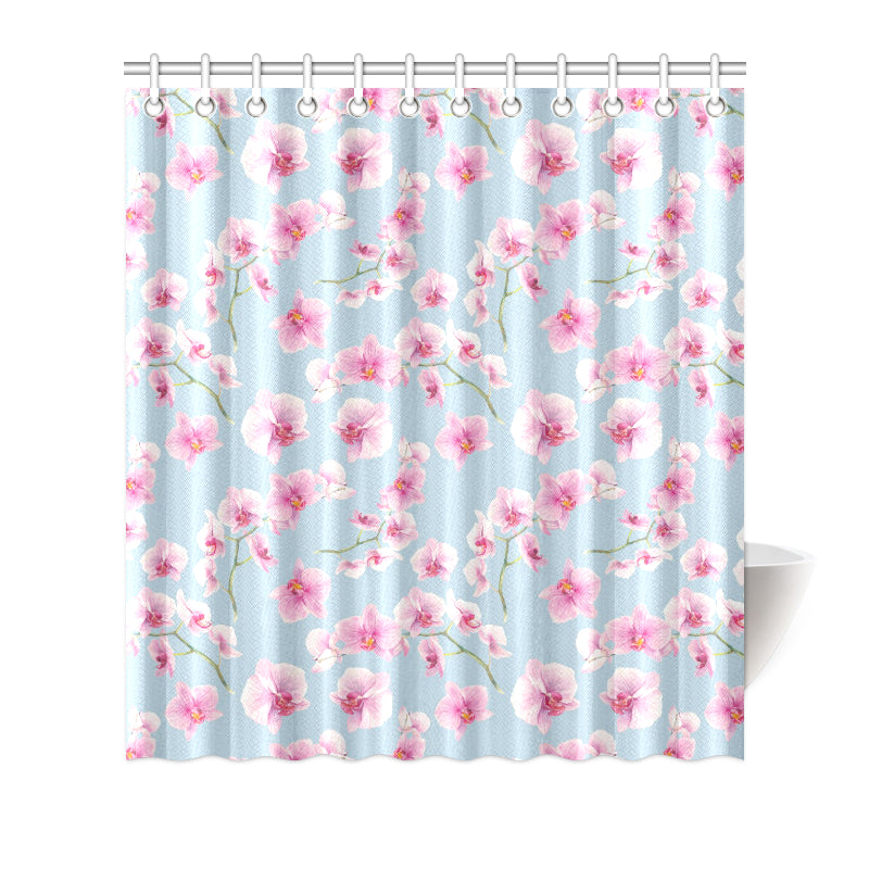 Orchid Pink Pattern Print Design OR01 Shower Curtain