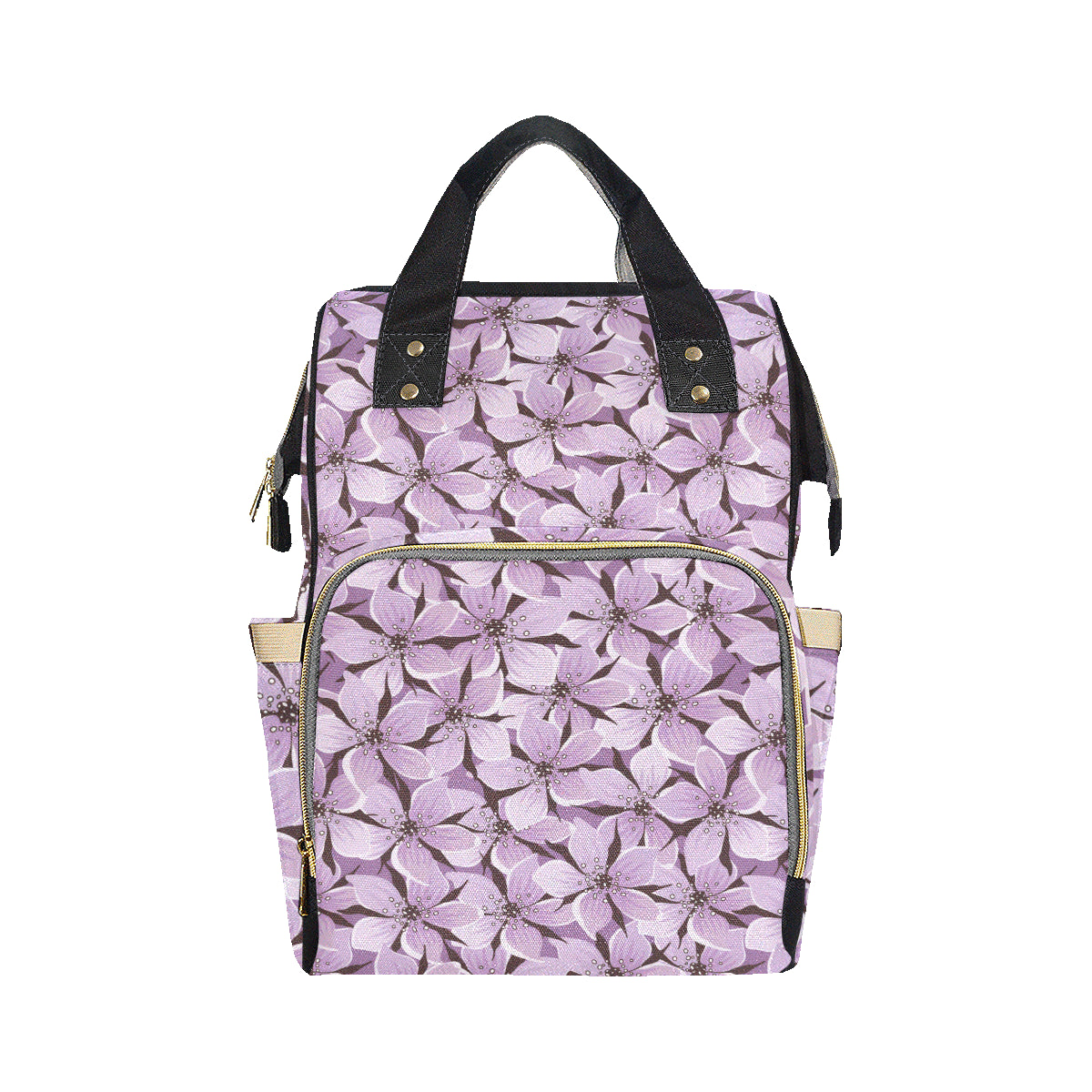 Lilac Pattern Print Design 01 Diaper Bag Backpack