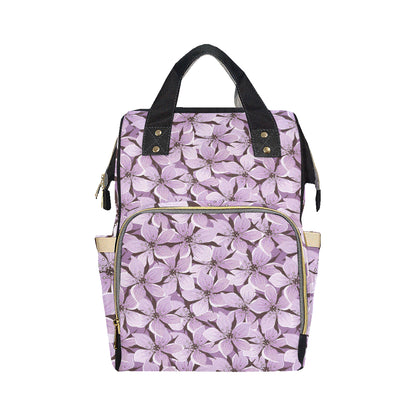 Lilac Pattern Print Design 01 Diaper Bag Backpack