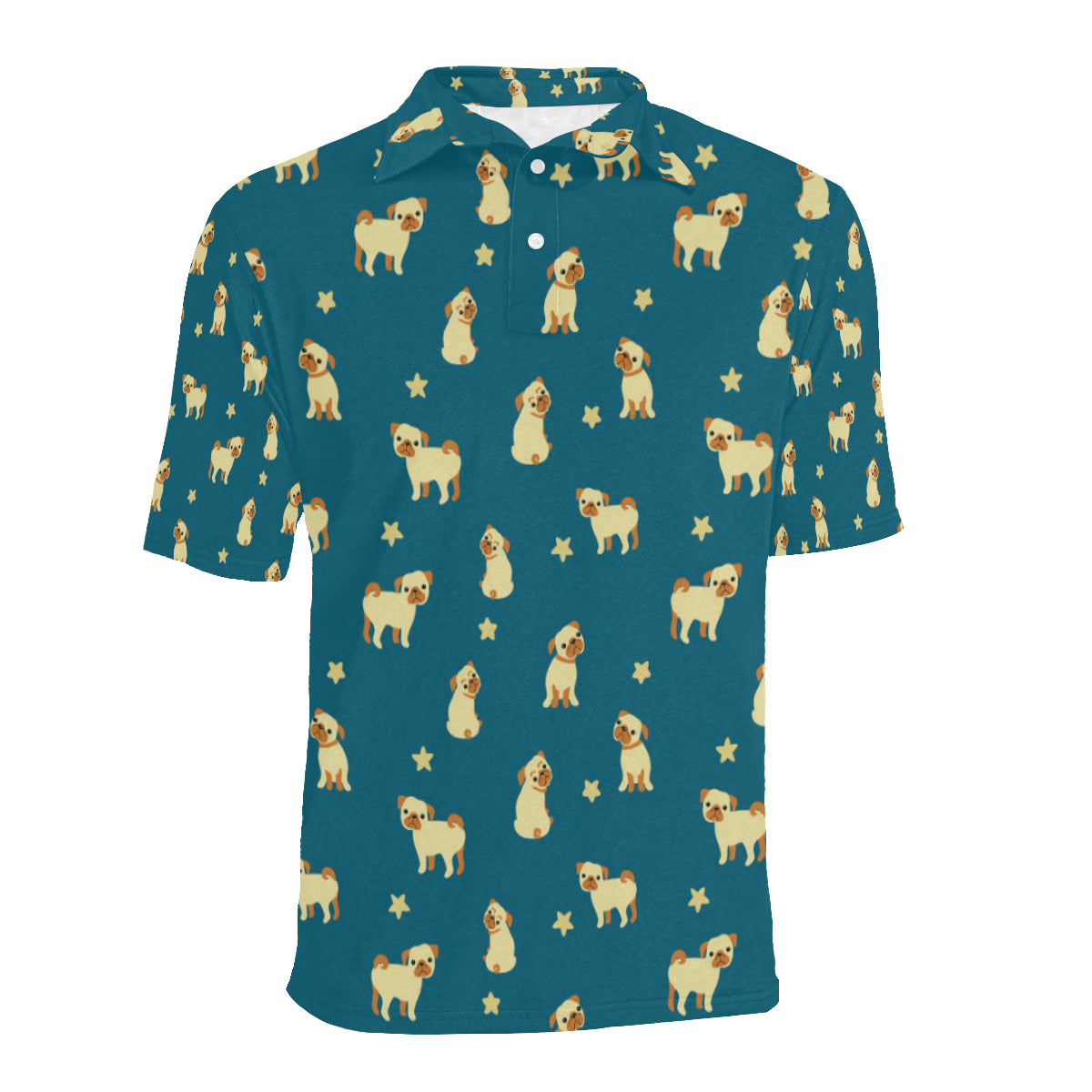 Pug Pattern Print Design A06 Men Polo Shirt