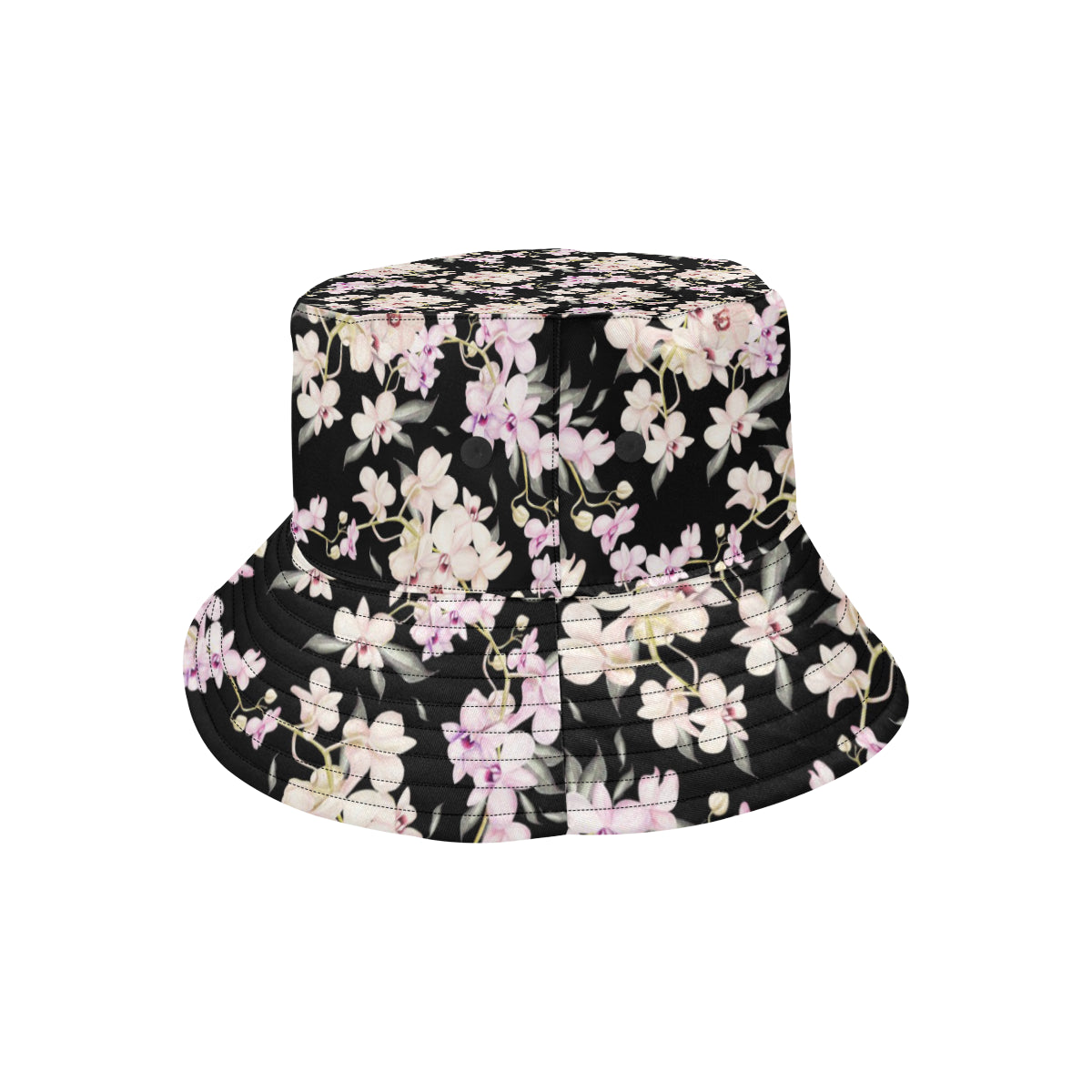 Orchid White Pattern Print Design OR03 Unisex Bucket Hat