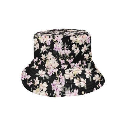 Orchid White Pattern Print Design OR03 Unisex Bucket Hat