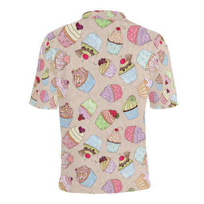 Cupcake Pattern Print Design CP06 Men Polo Shirt