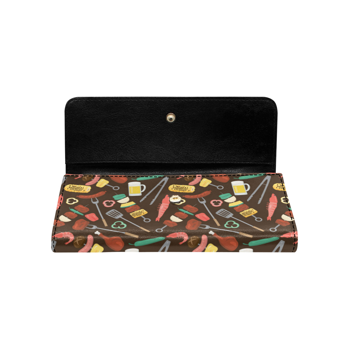 Barbecue Pattern Print Design 05 Women's Trifold Wallet