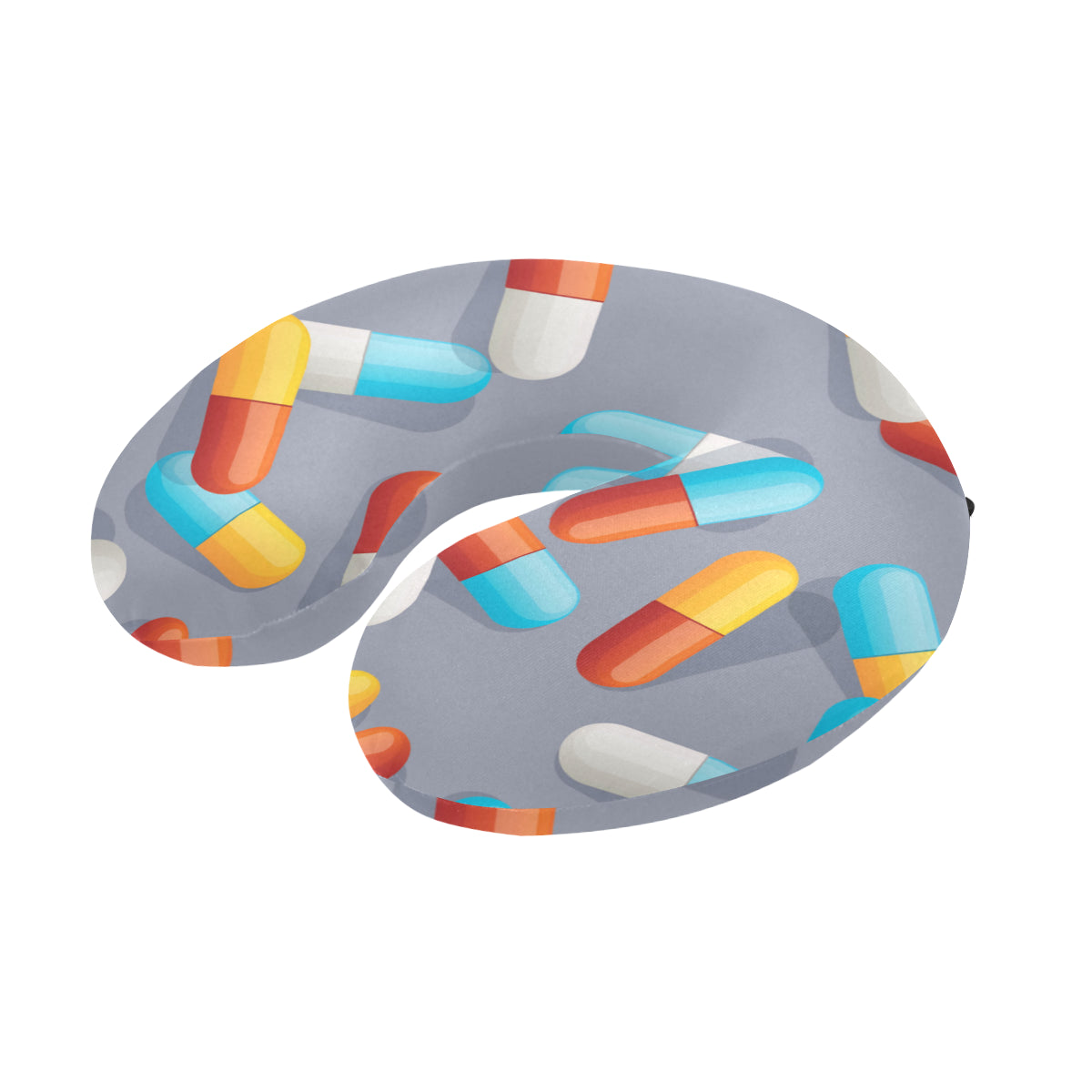 Pill Pattern Print Design A01 U-Shaped Travel Neck Pillow