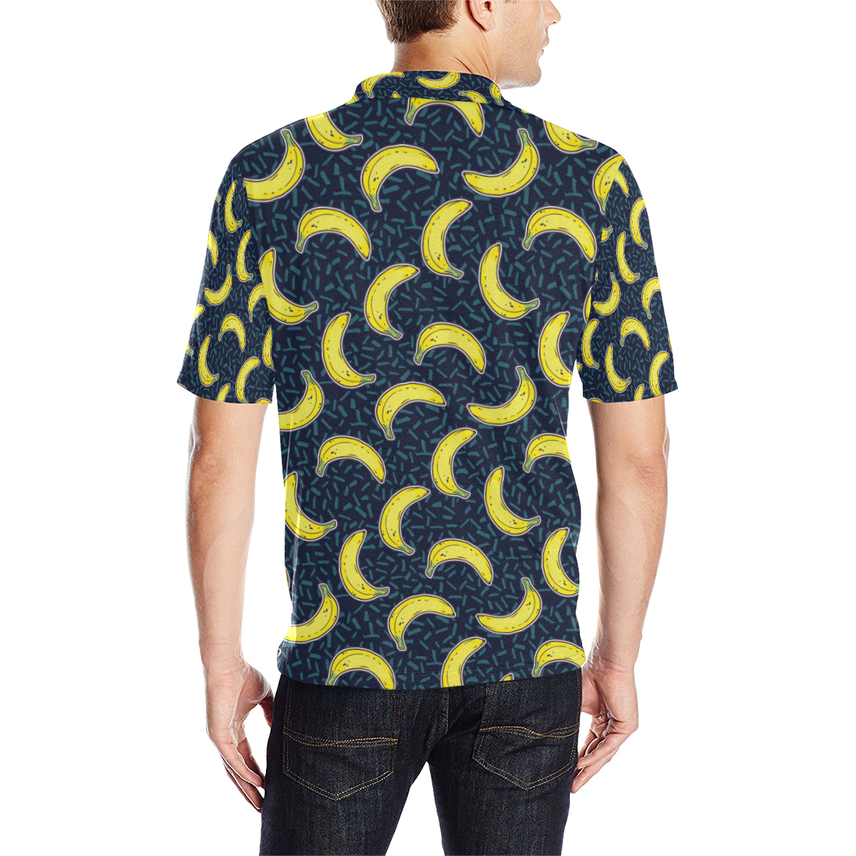 Banana Pattern Print Design BA09 Men Polo Shirt