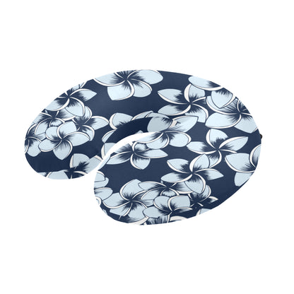 Plumeria Pattern Print Design A02 U-Shaped Travel Neck Pillow