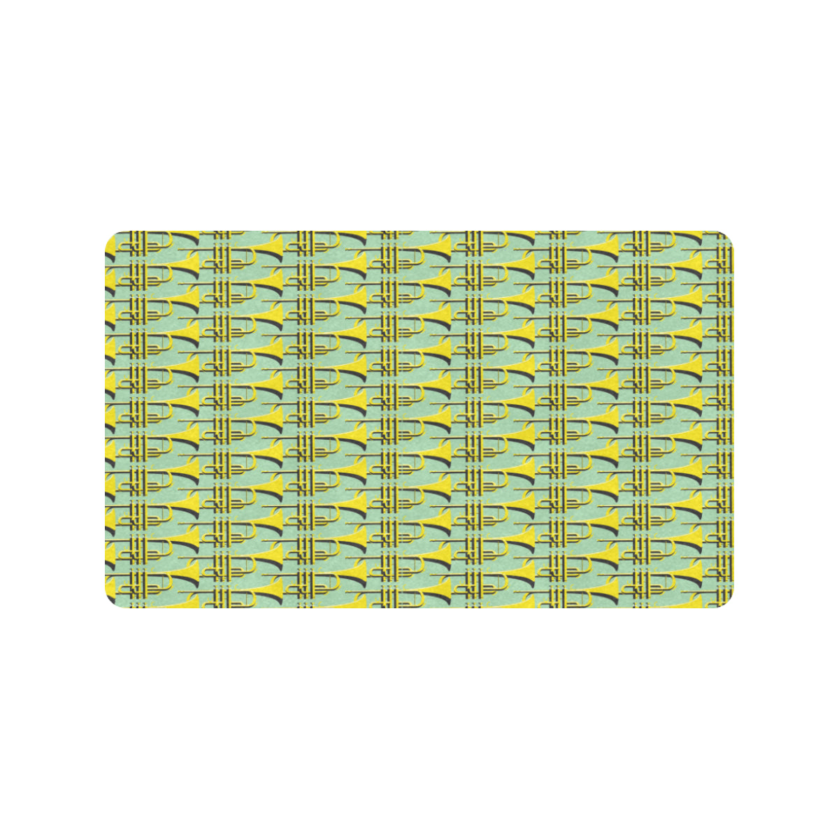Trumpet Vintage Design Print Rubber Doormat