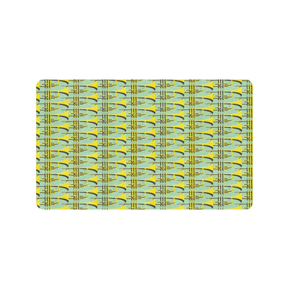 Trumpet Vintage Design Print Rubber Doormat