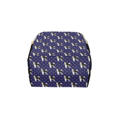 Alaskan Malamute Pattern Print Design 04 Diaper Bag Backpack