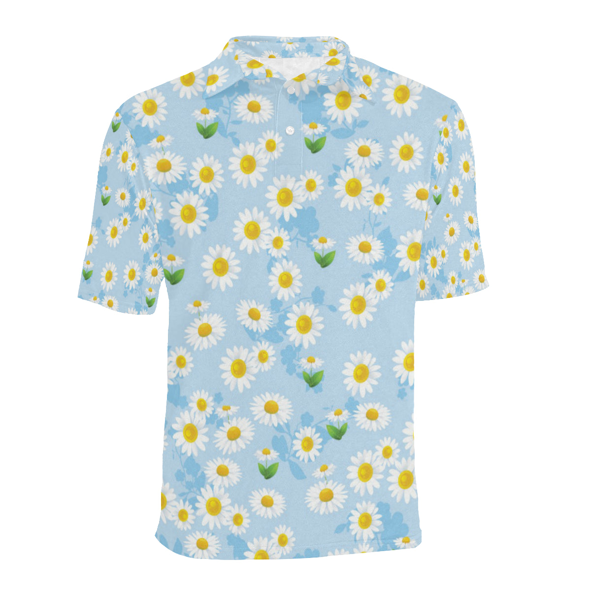 Daisy Pattern Print Design DS010 Men Polo Shirt