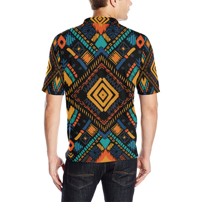 Kente Pattern Print Design 05 Men Polo Shirt