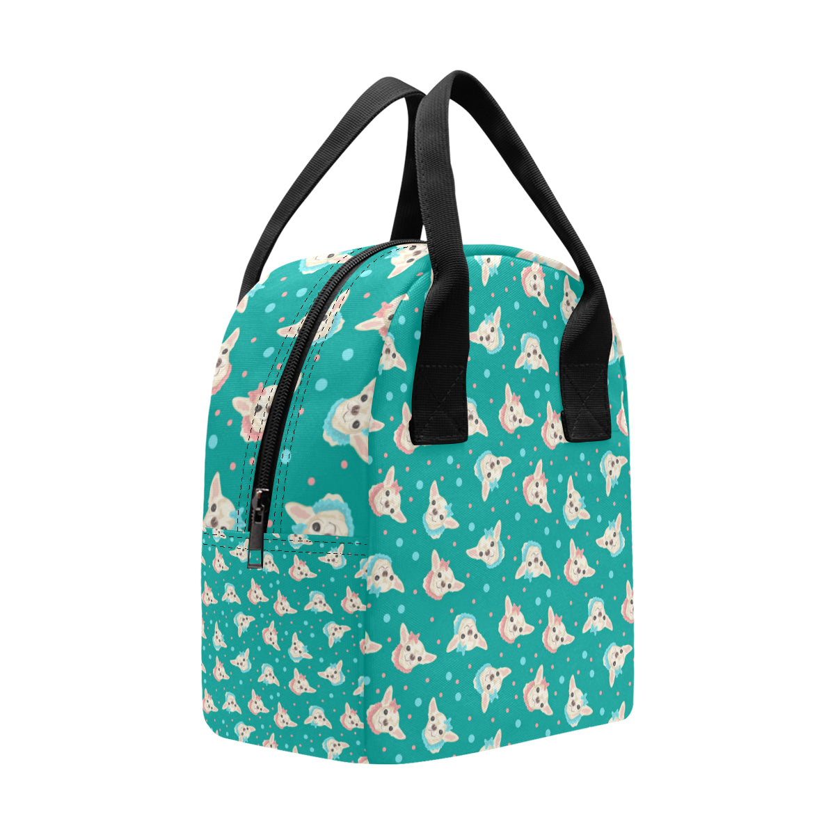 Chihuahua Polka Dot Pattern Insulated Lunch Bag