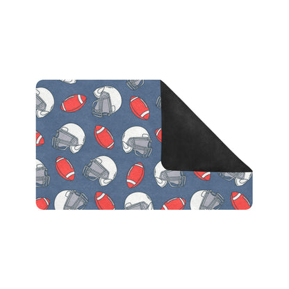 American Football Helmet Design Pattern Rubber Doormat