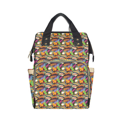 Comic Book Pattern Print Design 01 Diaper Bag Backpack